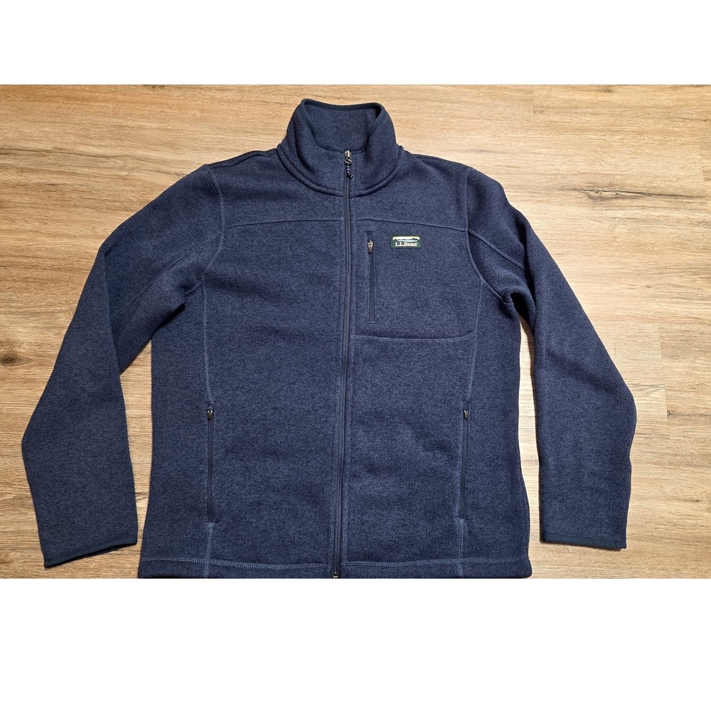 L.L. Bean men M Slightly Fitted Sweater Fleece Zip Jacket Sweatshirt